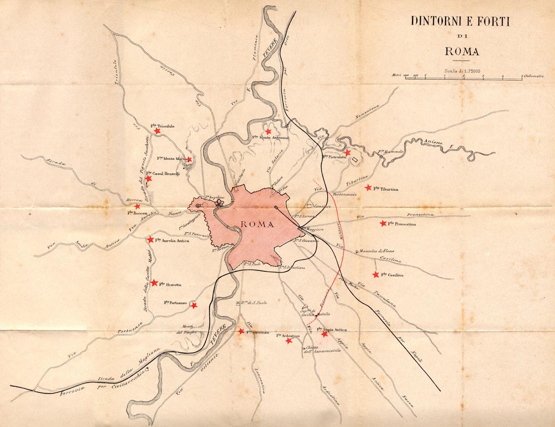 Mappa del "Campo Trincerato" di Roma