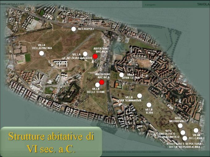 Ricostruzione degli insediamenti nell'area nel VI Secolo D.C.